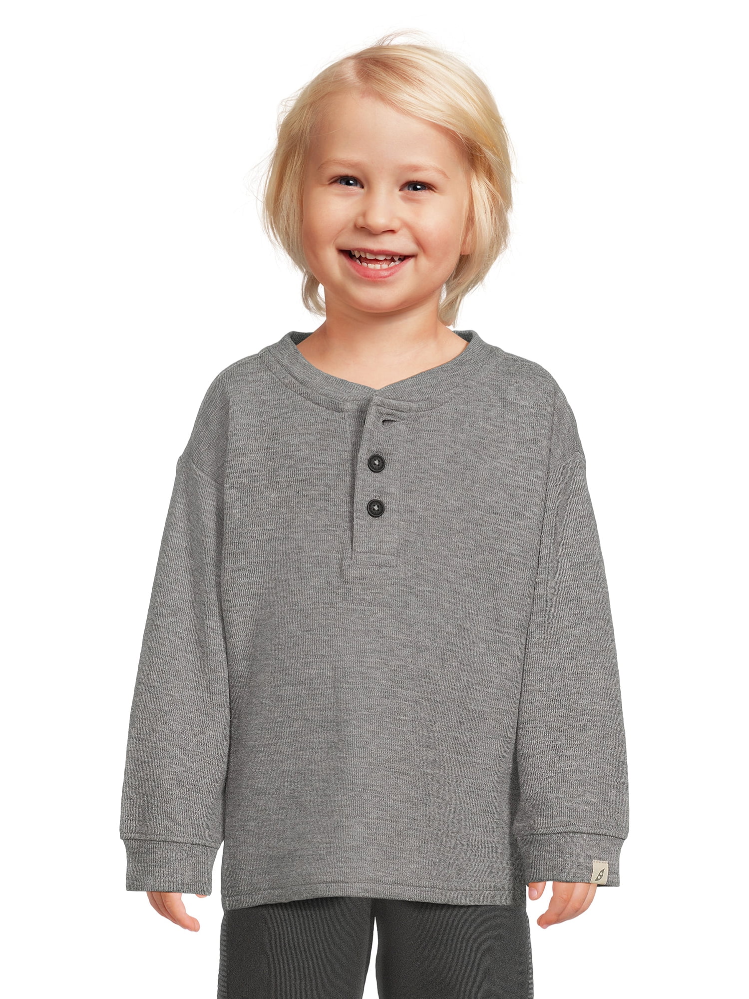 easypeasy Toddler Boy Long Sleeve Henley TShirt, Sizes 12 Months5T