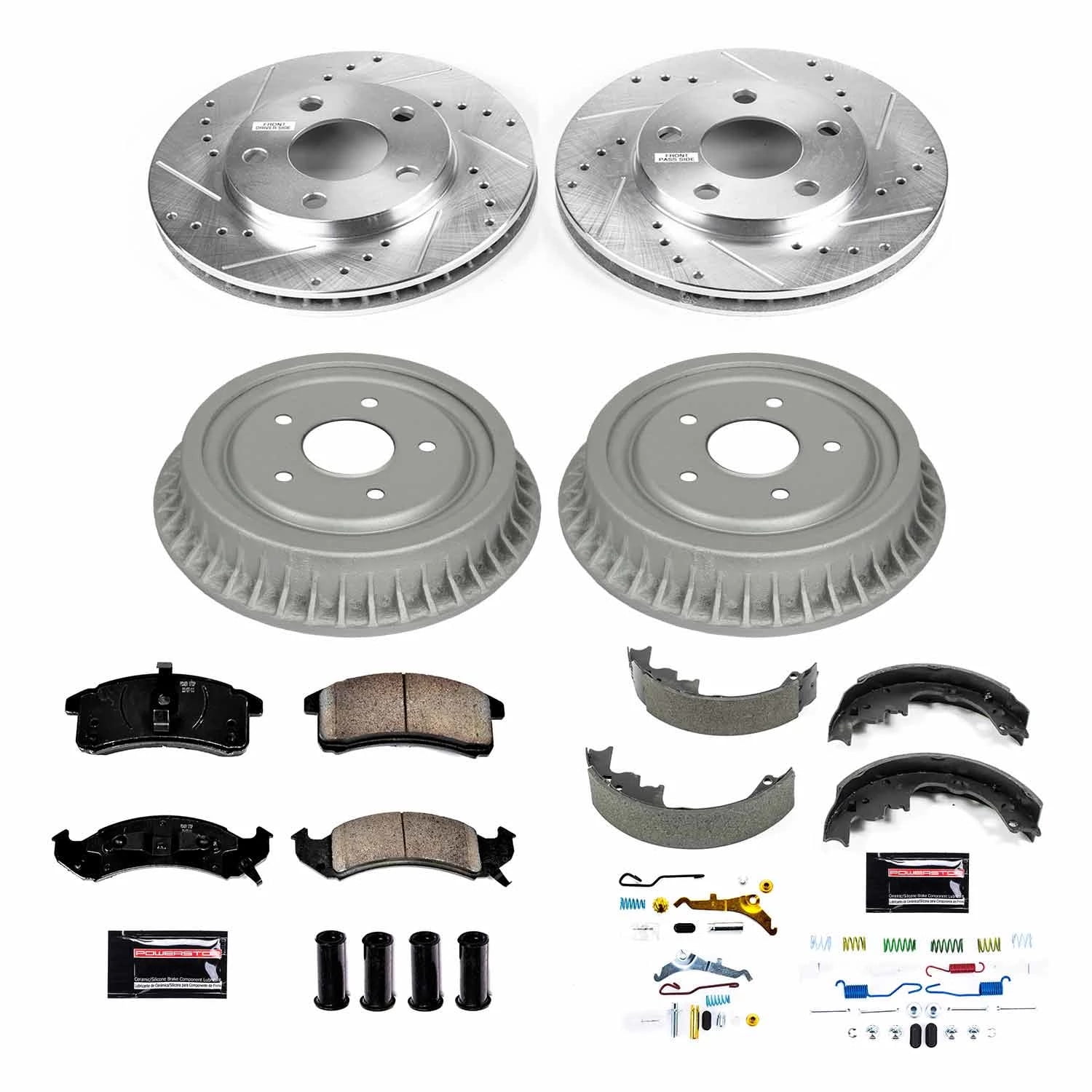 PowerStop Front and Rear Z23 Evolution Sport Brake Pad Rotor Drum and Shoe Kit Fits: CHEVROLET PONTIAC Select Models K15440DK