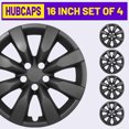 thumbnail image 1 of 4PCS/Set,16" Steel Hubcaps Compatible with 2014 2015 2016 Toyota Corolla,Snap-on Installation with Retention Rings,Black Matte, 1 of 7