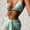 03, variant on Women's Bikini Sets Ribbed Two Piece Swimsuit Cheeky High Cut Side Tie Thong Bathing Suit