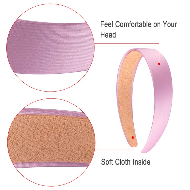 12 Pack Satin Headbands for Women, 1.3 Inch Wide Headband  display picture 2
