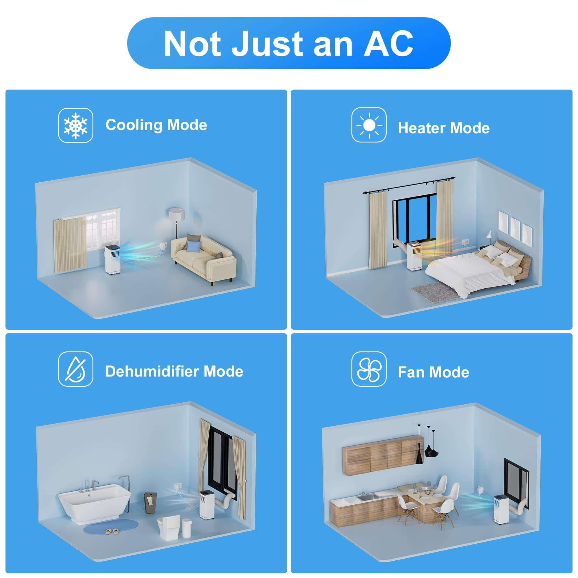 WIYTAMO Portable Air Conditioners 10000 BTU, Room AC Unit with Remote Control, Built-in Heater, Dehumidifier, Fan Mode, Cools up to 450 Sq. ft.(6450 WIYTAMO Portable Air Conditioners 10000 BTU, Room AC Unit with Remote Control, Built-in Heater, Dehumidifier, Fan Mode, Cools up to 450 Sq. ft.(6450