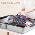 thumbnail image 3 of FORMRS Makeup Bag Travel Cosmetic Organizer for Women Fold Flat Zipper Pouch with Handle, Vibrant Stained Glass Pattern, 3 of 8