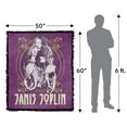 thumbnail image 2 of Janis Joplin Blanket, 50"x60" Janis Gold Framed Woven Tapestry Cotton Blend Fringed Throw Blanket, 2 of 6