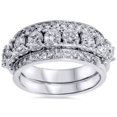 thumbnail image 1 of Women's 2 1/20ct Diamond Vintage Stackable Set of 3 Rings 14k White Gold, 1 of 4