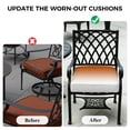 thumbnail image 5 of Outdoor Patio Cushion Covers 4 Pack Orange Ombre Patio Chair Cushion Covers with Ties and Zipper Fall Orange Farmhouse Waterproof Outdoor Seat Cushion Covers for Patio Furniture 22"x20", 5 of 9