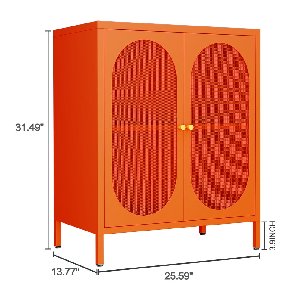 2 Door Accent Cabinet,Metal Storage Cabinet with Adjustable Shelf,Buffet Sideboard for Bed Room,Living Room,Entryway,Hallway,Home,Hotel,Office,Garage,Kitchen,1 Removable Shelf.