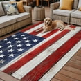 thumbnail image 2 of Fsddascl Navy Blue American Flag Outdoor Rug for Patio/Deck/Porch, Non-Slip Large Area Rug 5 x 8 Ft, Red US Flag Wooden Vintage Indoor Outdoor Rugs Washable Area Rugs, Reversible Camping Rug Carpet, 2 of 5