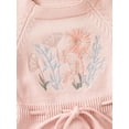 thumbnail image 6 of Wassery Infant Girls Ribbed Sweater Romper Baby Girls Clothes Long Sleeve Crew Neck Floral Embroidery Jumpsuits 6 9 12 18 24 Months Newborn Fall Bodysuit, 6 of 9