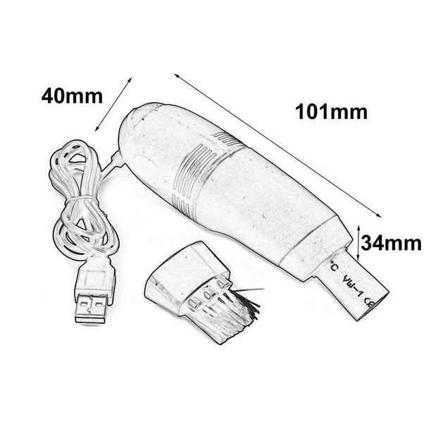 Mini aspirateur USB brosse de nettoyage Pour clavier ,PC, ordinateur  portable - Noir