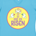 thumbnail image 4 of Inktastic He is Risen for Easter Women's V-Neck T-Shirt, 4 of 5