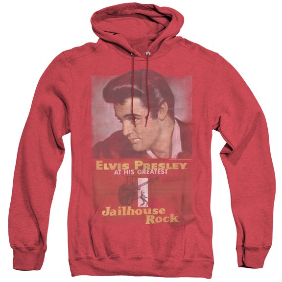 Elvis Presley Jailhouse Rock Poster Adult Heather Hoodie Sweatshirt Red