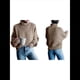 thumbnail image 3 of Suéter de Larga con Cuello Alto y Mangas Abullonadas para Mujer, de Color Liso, para Invierno y Otoño Caqui XL, 3 of 7