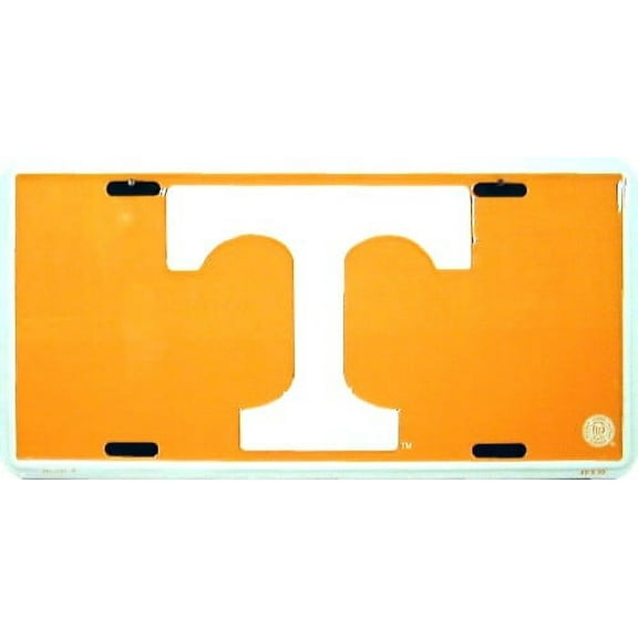 Tennessee T- r/o Orange (White T) embossed metal auto tag