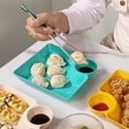 thumbnail image 2 of Dumpling Plate with Dipping Saucer Dish Non-slip Stackable for Snacks Desserts Sushi Tray, 2 of 10
