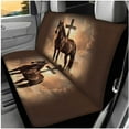thumbnail image 3 of Yuyamidu Horse Car Seat Cover Set of 14 Cross Steering Wheel Cover Seat Belt Covers Brown Center Console Pad Headrest Covers Keychain Coasters for Truck Van SUV Sedan, 3 of 7