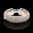 thumbnail image 2 of UDIYO Women Roman Style Rhinestone Wide Bangle Bracelet Jewelry Gift for Wedding Party Banquet, 2 of 7