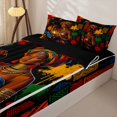 thumbnail image 3 of Castle Fairy Artistic Lantern African Queen Zipper Twin Comforter Sets with Fitted Sheet and 2 Pillowcases,Splatter Geometric Pattern Zipper Bedding Set,Black Orange Blue,Grey Reversible,4-Piece, 3 of 6