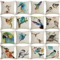 thumbnail image 1 of Hummingbird Flower Linen Throw Pillow Case Cushion Cover Sofa Bed Home Decor, 1 of 8