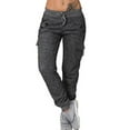 thumbnail image 1 of Pantalones de chándal para mujer con bolsillos Pantalones deportivos de entrenamiento Pantalones casuales, 1 of 3