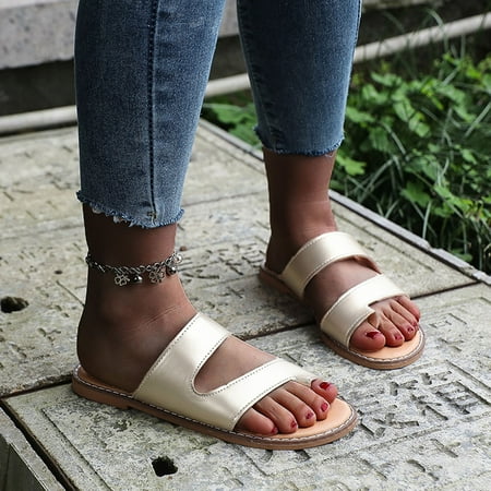 

Gubotare Womens Slippers Women s Flat Sandals Flip Flop Sandals Dressy Thong Sandals Rose Gold