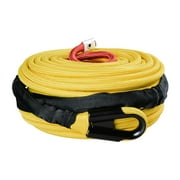 95ft x 3/8" Yellow Synthetic Winch Rope 22000LBs with Rock Heat Guard for Jeep ATV UTV KFI Ramsey Truck Marine Boat