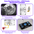 thumbnail image 6 of Graceall Kitchen Gas Stove Top with 5 Burners,Built-in Tempered Glass Gas Cooktop, LPG/NG Propane Stove Top For Cooking,NG/LPG Convertible,Thermocouple Protection,35900BTU, 6 of 7
