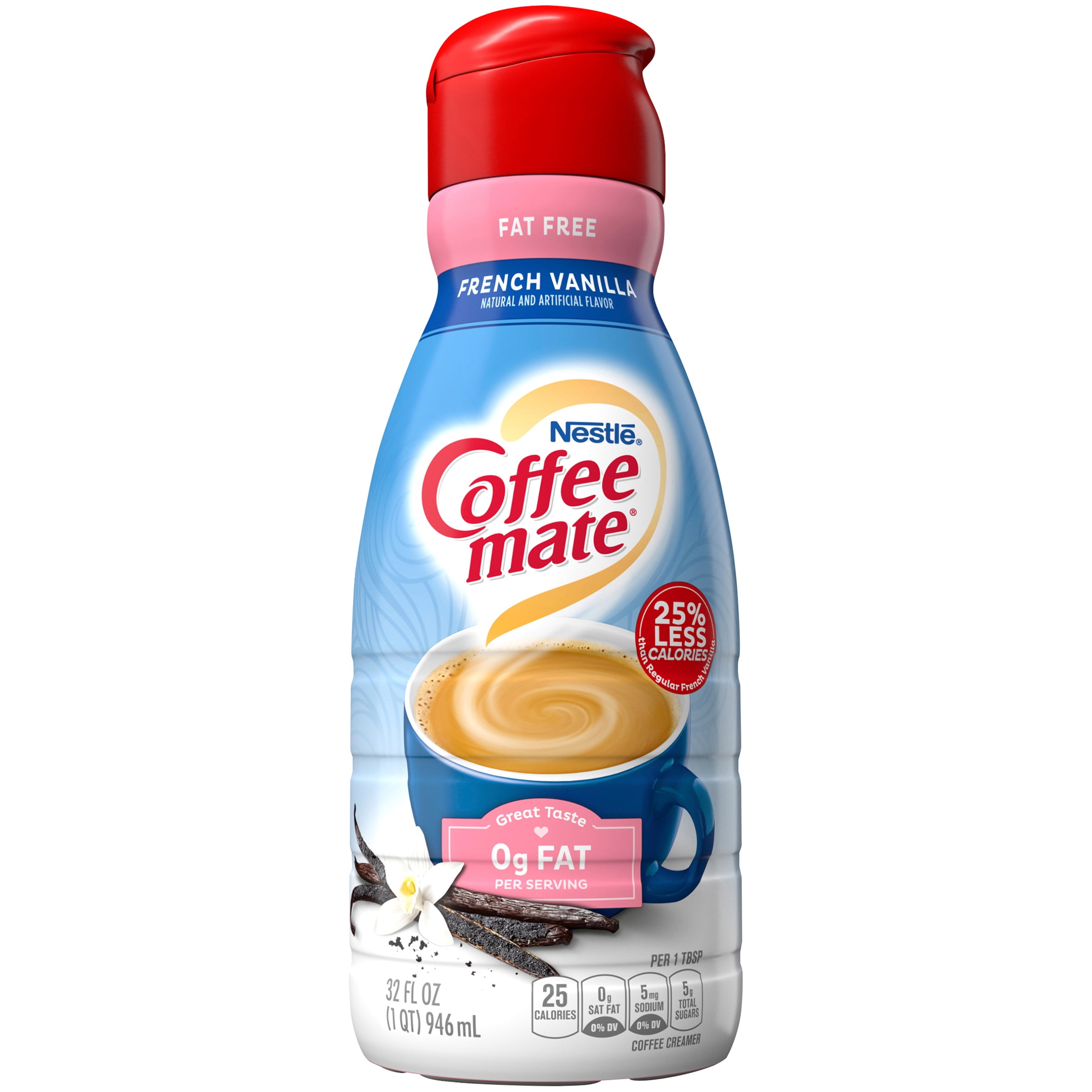 Nestle Coffee mate French Vanilla Fat Free Liquid Coffee Creamer 32 fl oz.