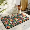 thumbnail image 3 of 2 Pack Washable Rubber Multicolored Flower Leaves Dish Drying Mats for Kitchen Counter Home Large Coffee Bar Pad Accessories and Decor for Utensils Stemware (2pcs 19.5''x12''), 3 of 6