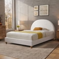 thumbnail image 4 of Ilios Innova | Base de Cama Matrimonial con Cabecera Arco Tapizada en Lino. Diseño Moderno Minimalista en Color Blanco., 4 of 9