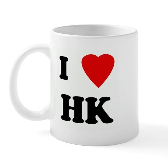 CafePress - I Love HK Mug - 11 oz Ceramic Mug - Novelty Coffee Tea Cup