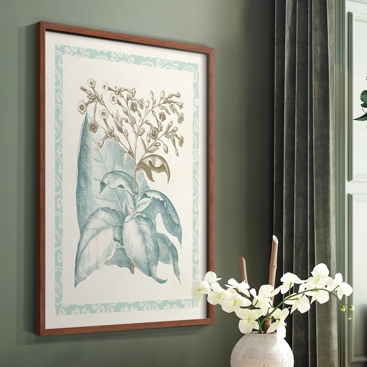 Willow Blue Besler I Framed Print - Solid Wood in Single Picture Frame Solid Wood 2 Framed Print