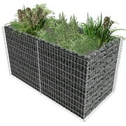 Angle View: Gabion Wall Cover Stable Gridwall Panels Steel Planter Cointainer Patio Mesh Wire Fencing Gabion Basket
