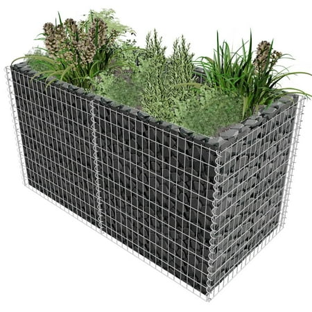 Gabion Wall Cover Stable Gridwall Panels Steel Planter Cointainer Patio Mesh Wire Fencing Gabion Basket