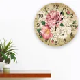 thumbnail image 3 of Rose Flower Bouquet Retro Decorative Round Wall Clock Arabic Numerals Design Non Ticking Wall Clock Large For Bedrooms Bathroom（12 Inch）, 3 of 6