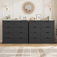 thumbnail image 7 of Homfa Horizontal 8 Drawer Dresser, Wood Storage Cabinet Double Dresser for Bedroom Living Room, Black, 7 of 7