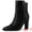 Black, variant on DARING DIVA Women's Pointy Toe Block High Heels Ankle Boots Brown 7