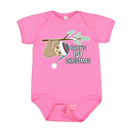

Inktastic Babys 1st Christmas Sloth Gift Baby Boy or Baby Girl Bodysuit