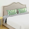 thumbnail image 3 of Yayeee Pillowcase Queen Size Set of 2 Satin Wrinkle Resistant Envelope Pillow Case, Green Dot Triangles Pattern, 3 of 8