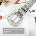 thumbnail image 5 of Women Rhinestone Belt Vintage Cowgirl Sequin Diamond Bling Belts Y2k Leather Belt for Men, 5 of 11