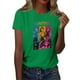 thumbnail image 1 of Pop cazadora para niña Round-Neck Printed Anime Trio Poster T Shirt （Green）, 1 of 3