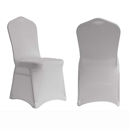 Silver Chair Covers Stretch Spandex Lycra Wedding Banquet Anniversary Party 