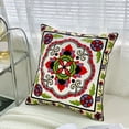 thumbnail image 1 of Funda de cojín decorativa | Funda de cojín para sofá con bordado floral para sala de estar | Funda de almohada cuadrada de tela de lino | Funda de cojín decorativa para sofá y dormitorio, 1 of 6