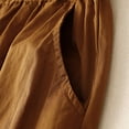 thumbnail image 2 of Wide Leg Trousers for Women Cotton Linen Baggy Pants Elastic Waisted Joggers Casual Loose Fit Cropped Pants Solid Color Sportswear Plain Oversized Pants Summer Beach Holiday Pants with Pockets, 2 of 7