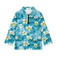 thumbnail image 3 of Psesaysky Toddler Girls Sweatshirts Plumeria Floral Print Stand-up Collar Quarter Zip Pullover Long Sleeve Shirts Tops Girl Fall Winter Clothes 8-9 Years, 3 of 6