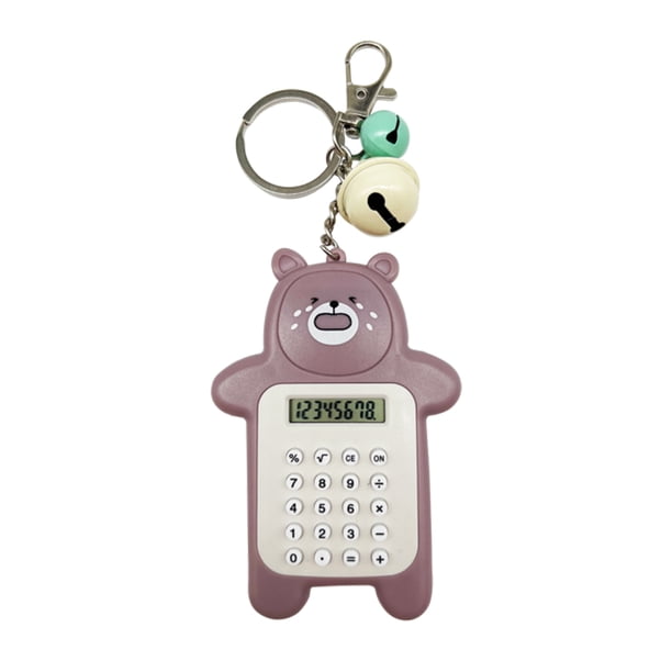 Bearachild Calculadora ABS portátil alimentada por con forma de Animal, reemplazo de 12 dígitos, pantalla LCD, calculadoras para Electrónica Violeta