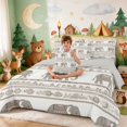 thumbnail image 3 of Erosebridal Elephant Full Size Bedding Sets for Boys Girls, Boho Stripes Full Size Bed in a Bag, Gray Reversible 7pcs, 3 of 6