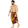 thumbnail image 5 of HAPPY BAY Men's Standard Vacation Dashiki Sarong Full Pareo Beach Wrap One Size Brown_N903 Summer Vacation Aloha, 5 of 5