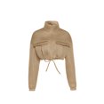 thumbnail image 2 of Yuemengxuan Women Casual Zip Up Long Sleeve Stand Collar Drawstring Pocket Crop Jacket, 2 of 3