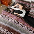 thumbnail image 5 of Feelyou Hippie Triangle Aztec Twin Bedding Sets 7-Piece, Boho Rustic Farmhouse Bedding Comforter Set, Mandala Western Fashion Reversible Sheet Sets, Lightweight Room Decor, 5 of 9